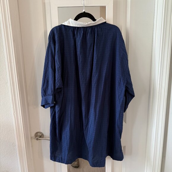Navy Lizzie Coverup POMANDER PLACE Size XL Color Blue White - Picture 4 of 4